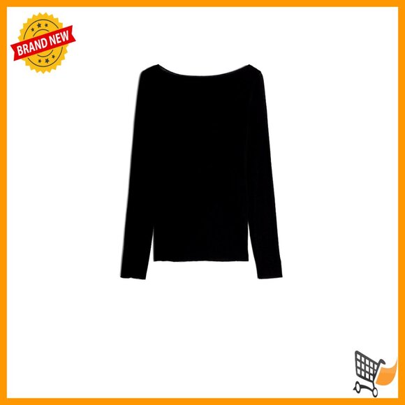 Sheer Boat Neck Modal Cashmere Top Ultralight Slim Fit Elegant Chic Layering